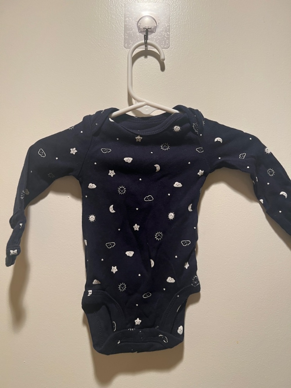 Carter's Navy One-Piece with White Star & Moon Print